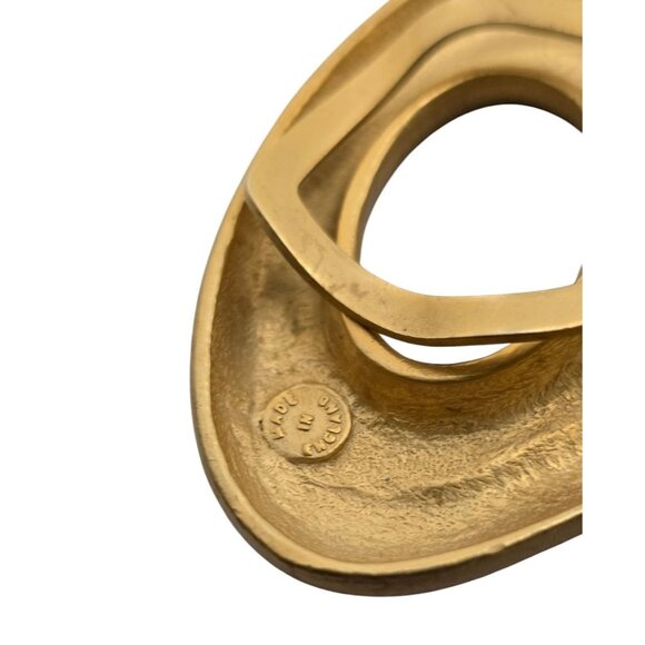 Vintage Made in England 80s Matte Gold Scarf Clip (A8093) - Picture 3 of 4